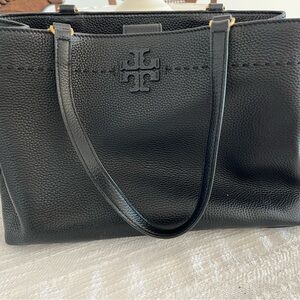 Tory Burch Black Textured Leather Tote